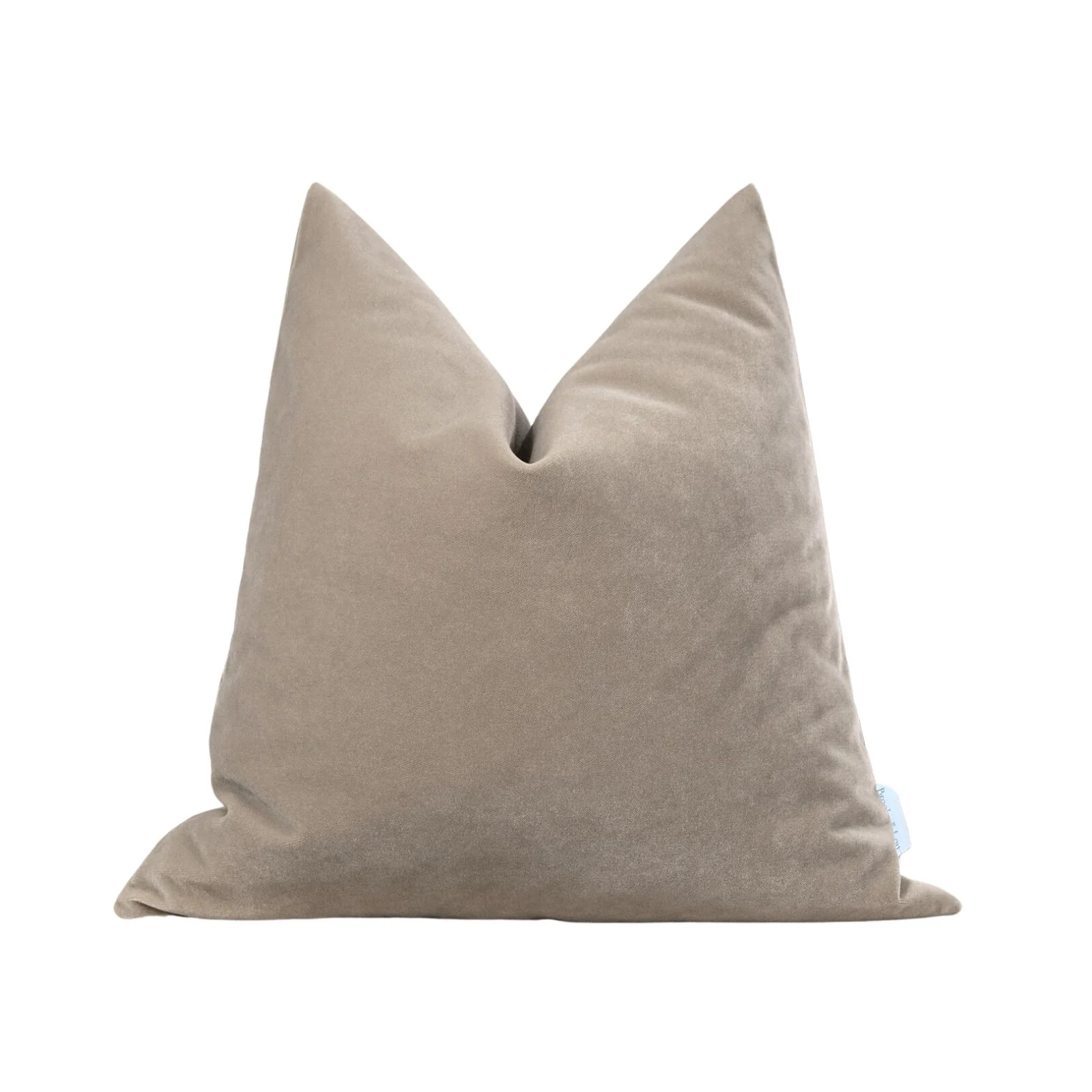 Image of Velvet Pillow in Soft Beige