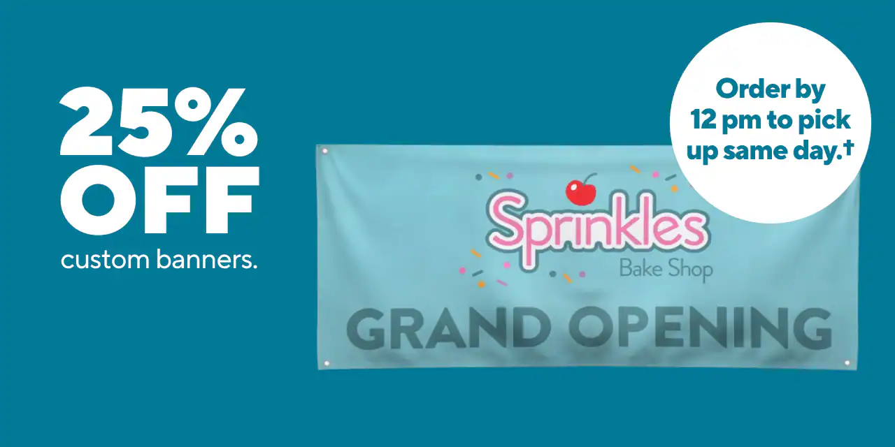 25% off Custom Banners