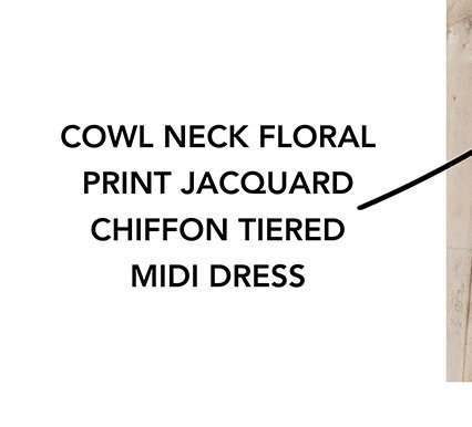  Cowl Neck Floral Print Jacquard Chiffon Tiered Midi Dress - Cream by Goddiva