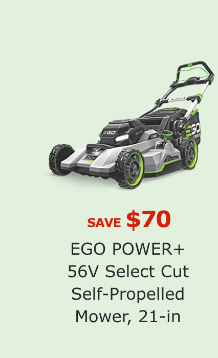 Save $70 on EGO POWER+ 56V Select Cut Self-Propelled Mower, 21-in.