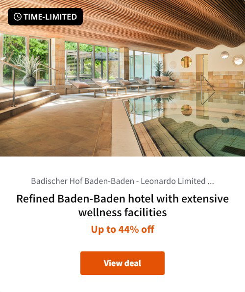 Refined Baden-Baden hotel with extensive wellness facilities