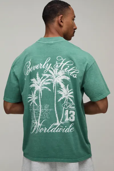 Oversized Beverly Hills Palm Washed T-Shirt