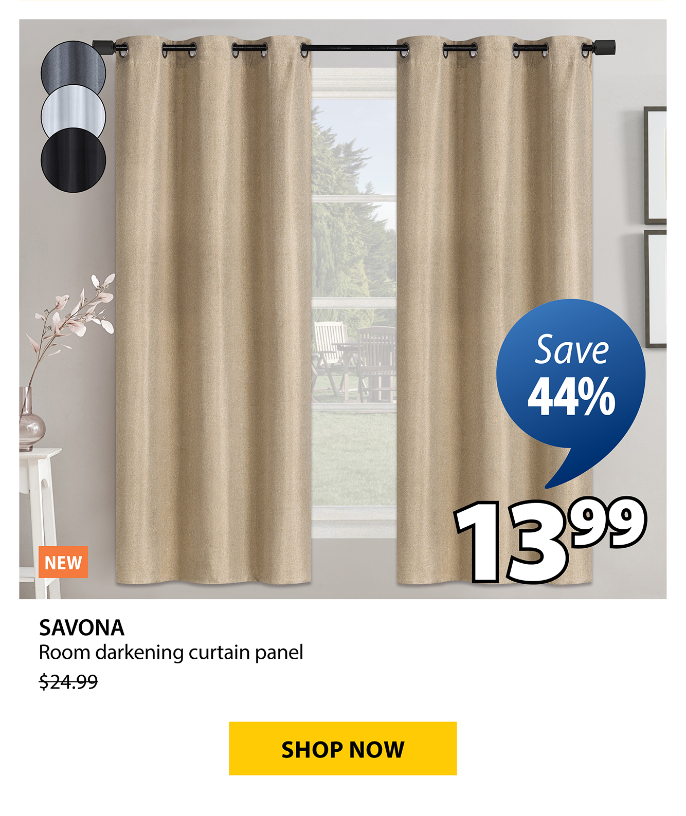 SAVONA  Room darkening curtain panel | Save 44%