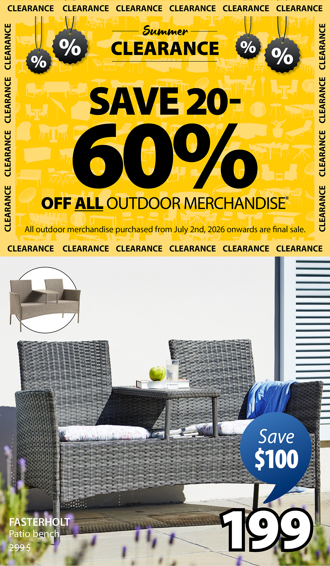 SAVE 20 - 60% OFF ALL OUTDOOR MERCHANDISE*