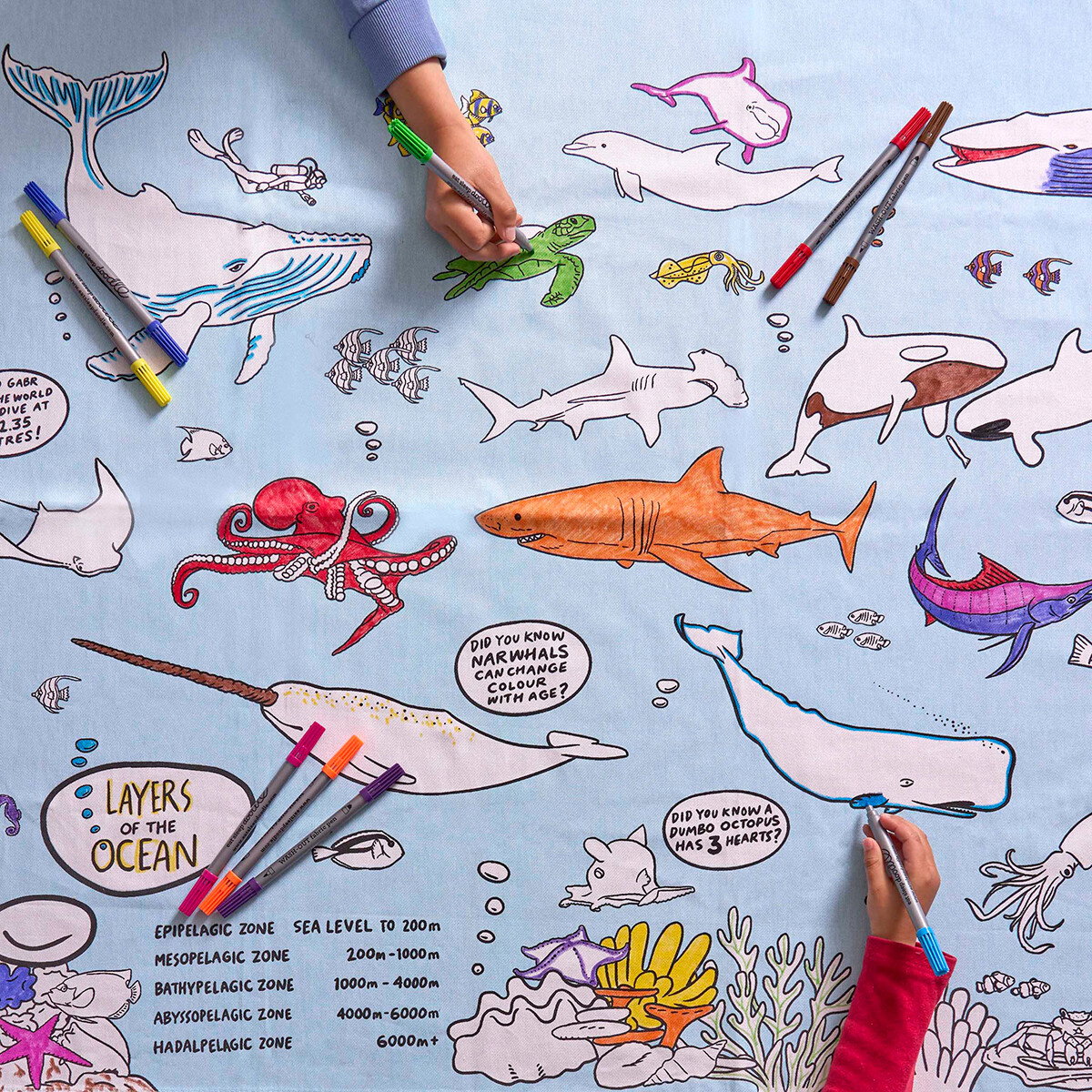 Image of Colour and Learn Under the Sea Tablecloth