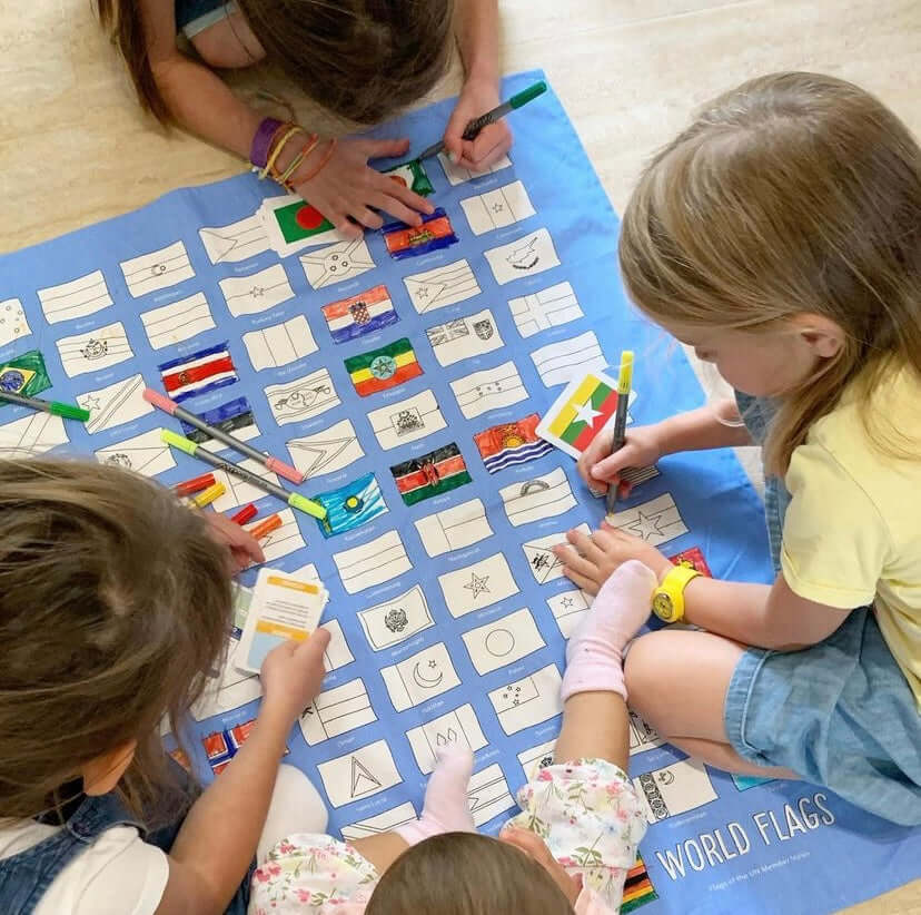 Image of Colour and Learn World Flags Table Cloth
