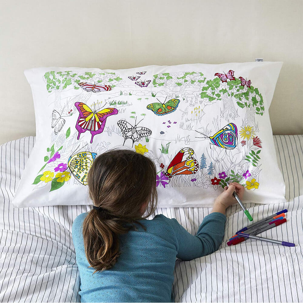 Image of Colour and Learn Butterfly Pillowcase