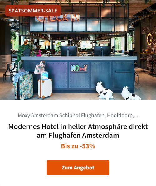 Modernes Hotel in heller Atmosphäre direkt am Flughafen Amsterdam