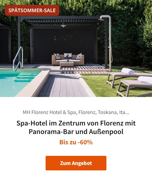 Spa-Hotel im Zentrum von Florenz mit Panorama-Bar und Außenpool