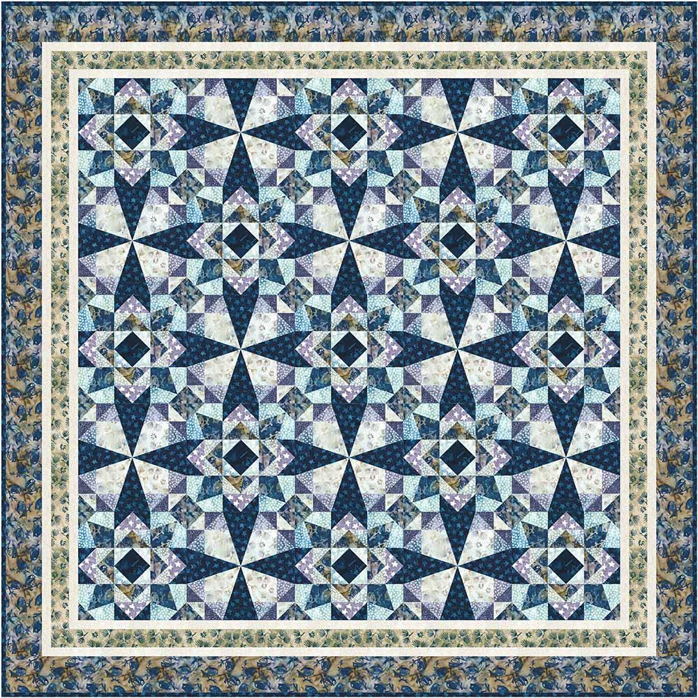 Image of Ice Blue - Tourmaline & Thyme Quilts - Winterland by Jayme Crow - Banyan Batiks by Northcott - Quilt Kit