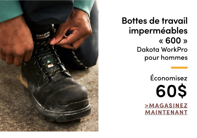 Bottes de travail imperméables « 600 » Dakota WorkPro pour hommes économisez 60$
