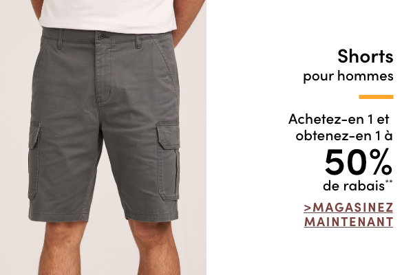 Shorts pour hommes achetez-en 1 et obtenez-en 1 à 50% de rabais*