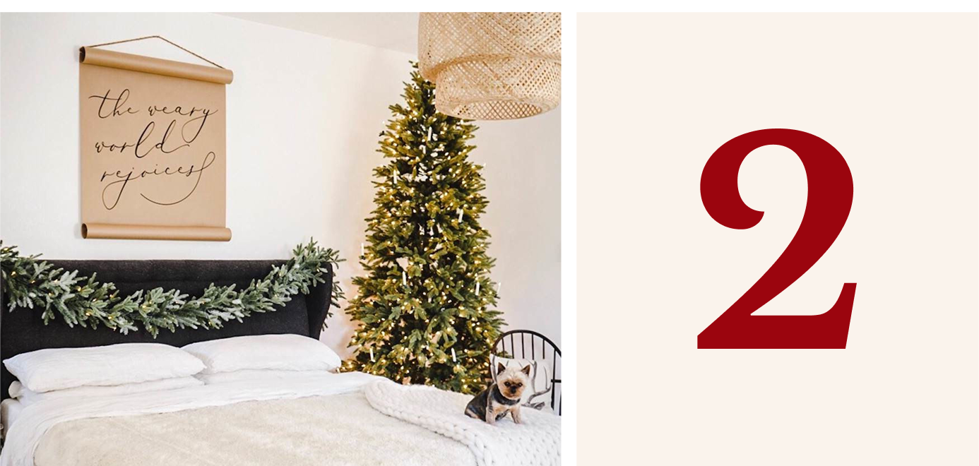 Artificial tree in a cozy bedroom