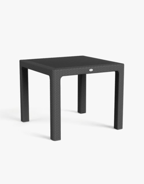 Noble Square Rattan Effect Garden Dining Table - 90cm x 90cm - Anthracite