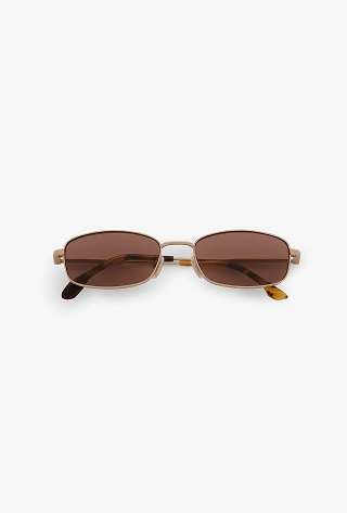 Metal Sunglasses In Gold Honey Havana