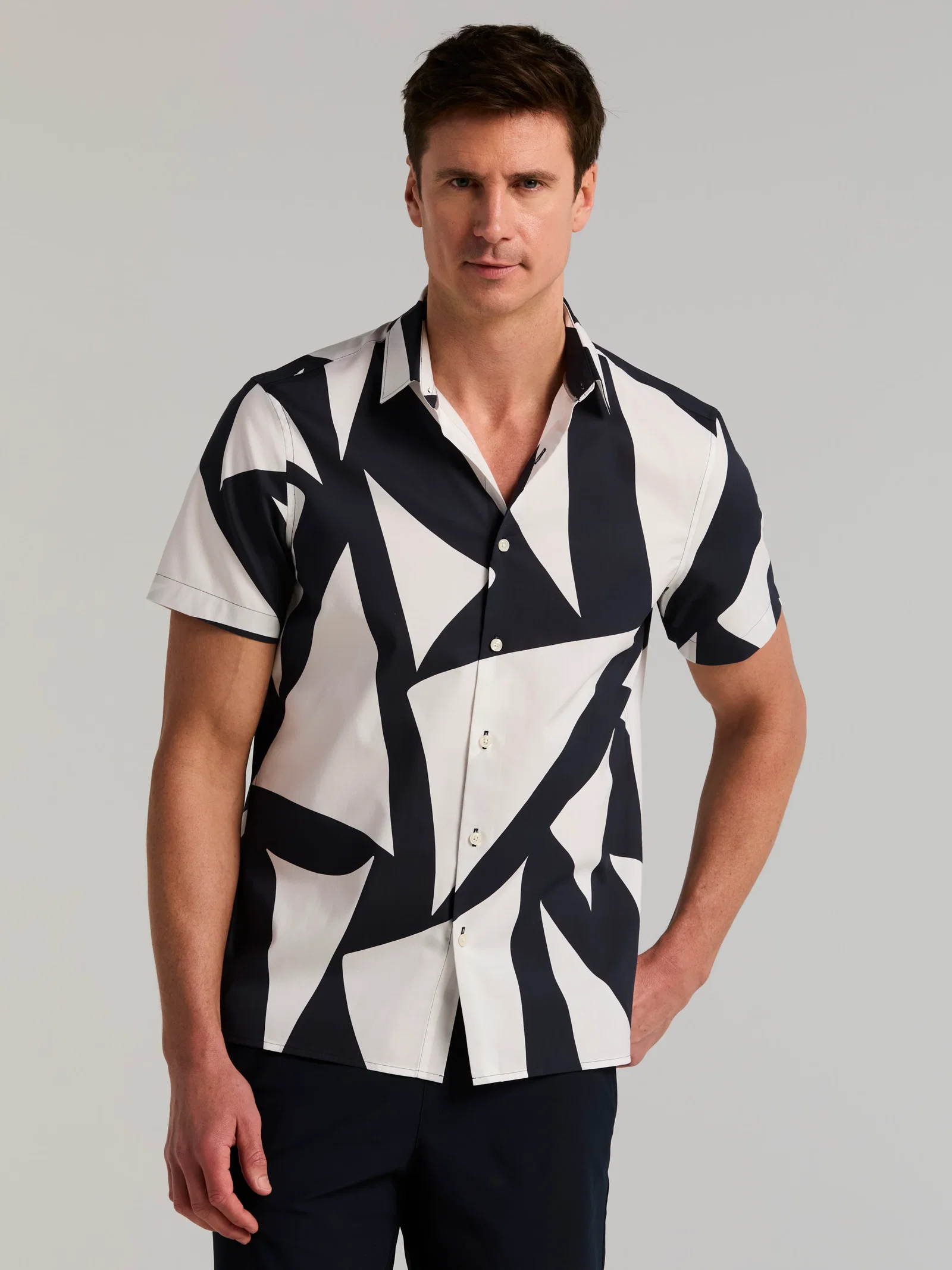 Abstract TENCEL™ Sail Print Cotton Shirt