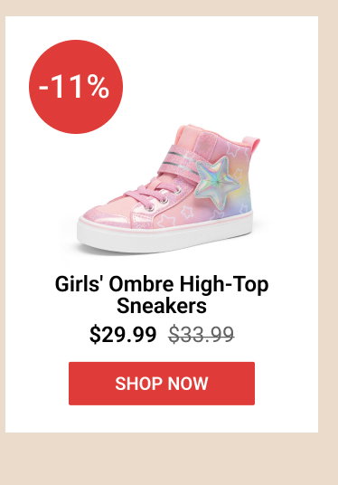 Girls' Ombre High-Top Sneakers
