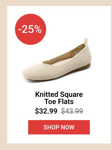 Knitted Square Toe Flats