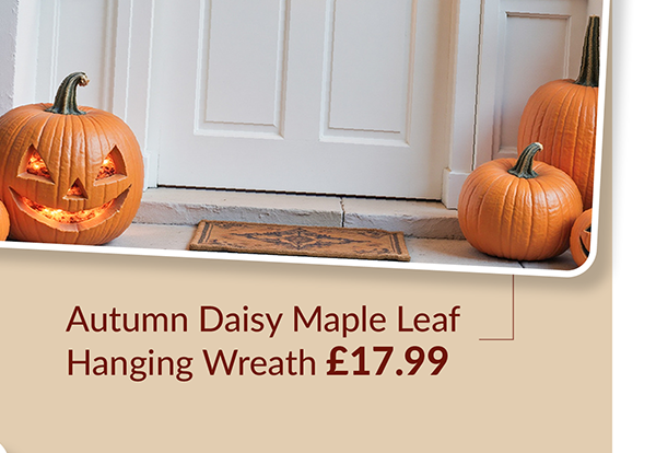 Autumn daisy maple leaf hanging wreath £17.99