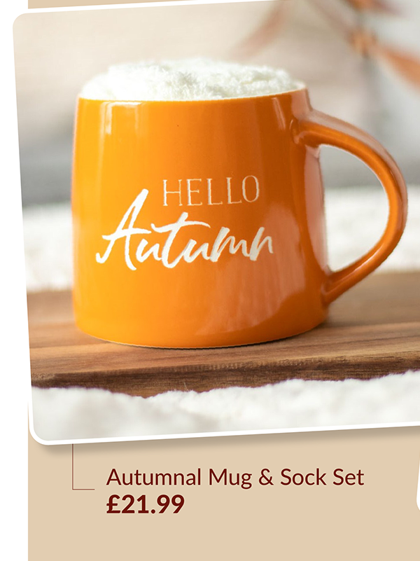 Autumnal mug and sock set £21.99
