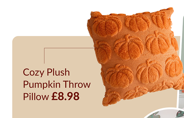 Cozy plush pumpkin throw pillow £8.98