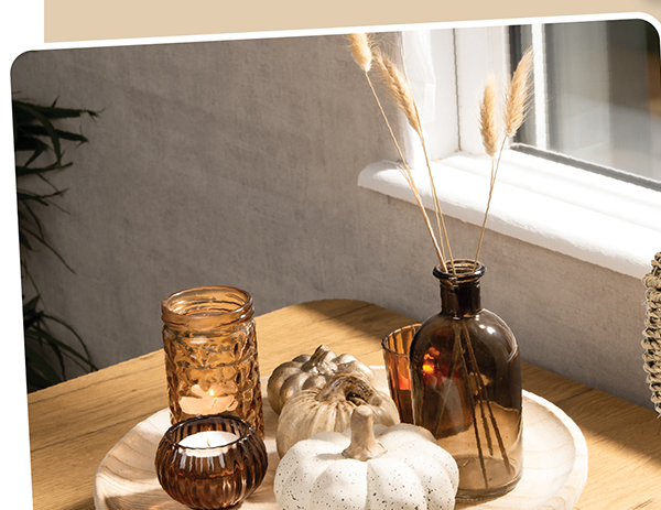 Neutral pumpkin candle tray £14.99