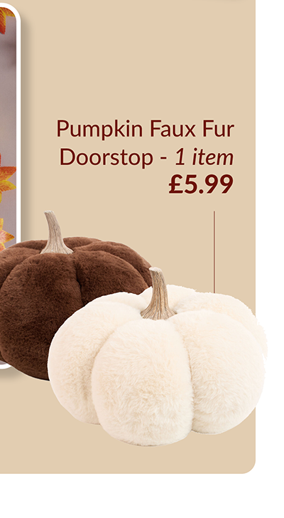 Pumpkin faux fur doorstop £5.99