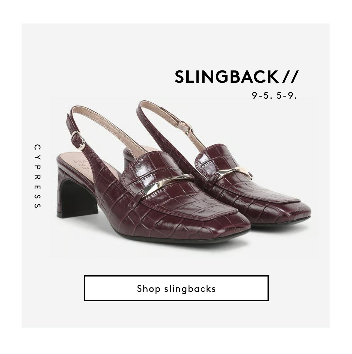 Slingback // 9-5. 5-9. | Shop Slingbacks