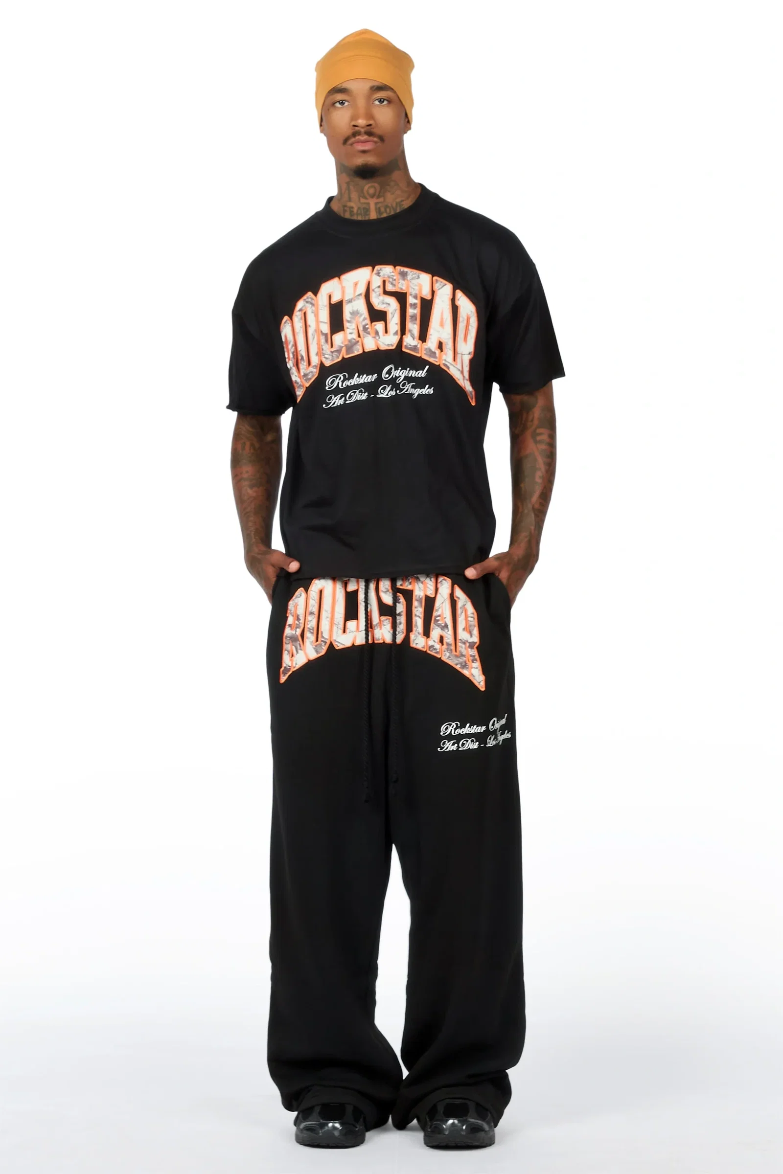 Image of Alas Black T-Shirt/Baggy Track Set