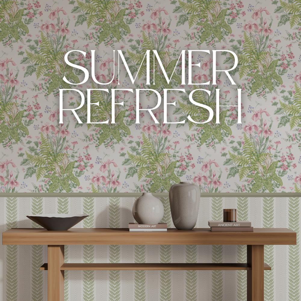 Chelsea Ferns Wallpaper Pink / Green Rasch 100418