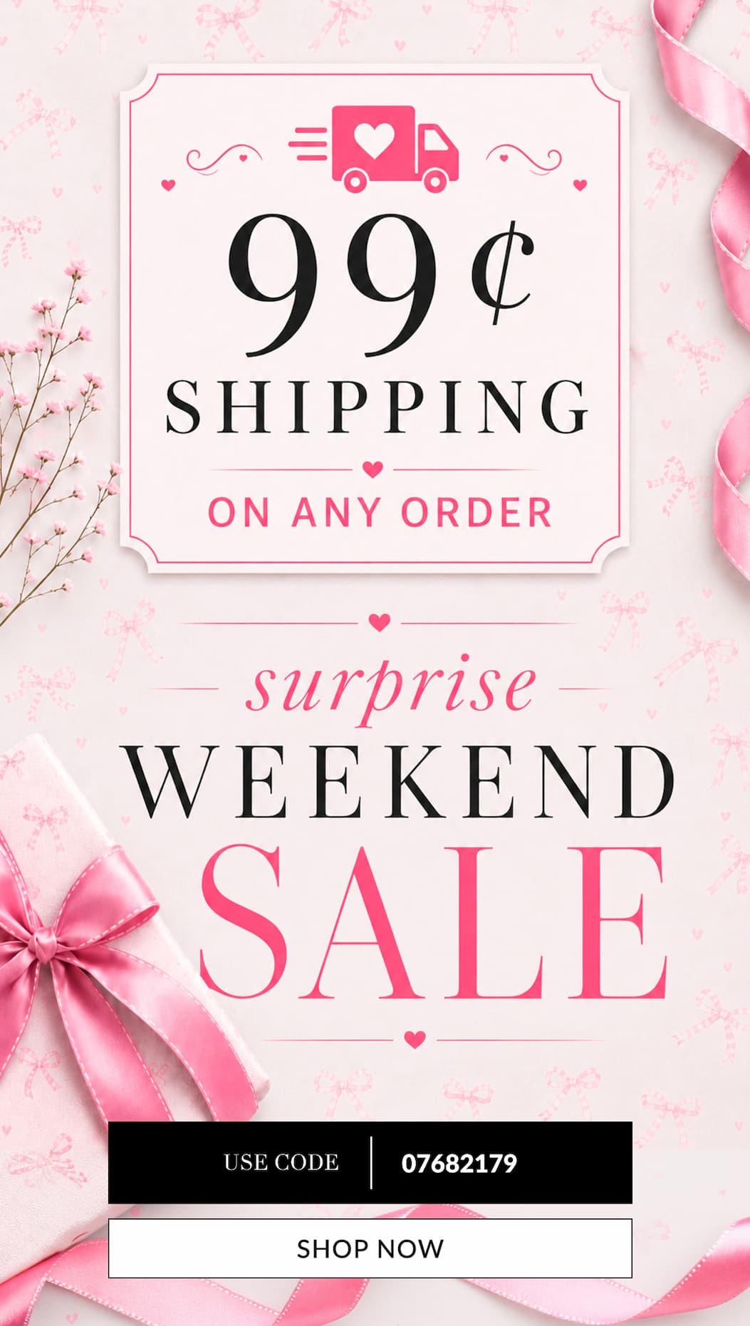 99 cent shipping on any order