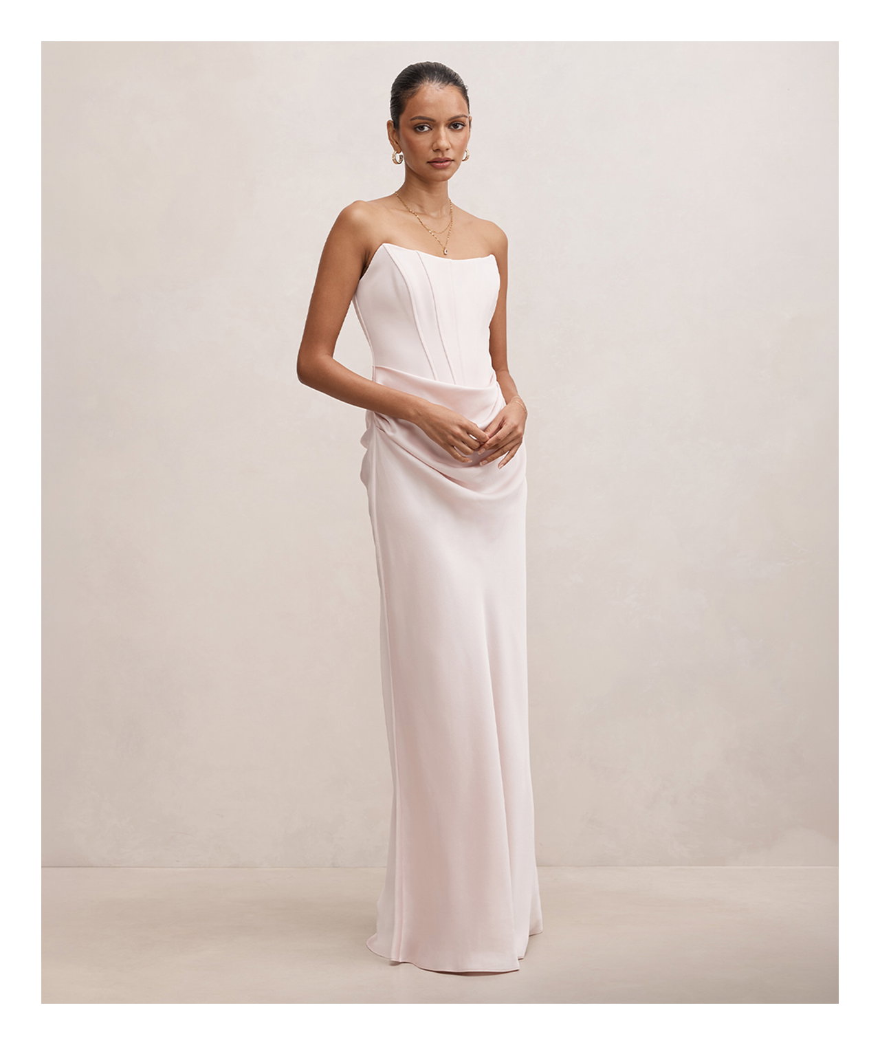 Isra Petite Drape Strapless Maxi