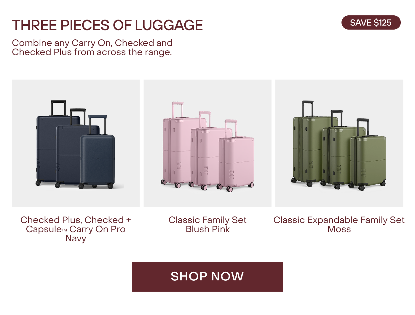 Three pieces of luggage 