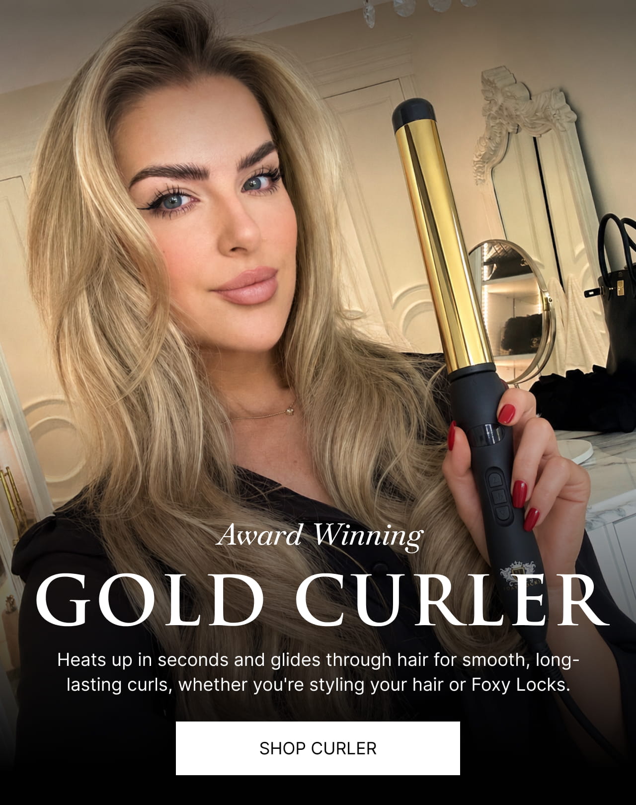 Heats up in seconds and glides through hair for smooth, long-lasting curls, whether you're styling your own hair or blending in your Foxy Locks extensions.