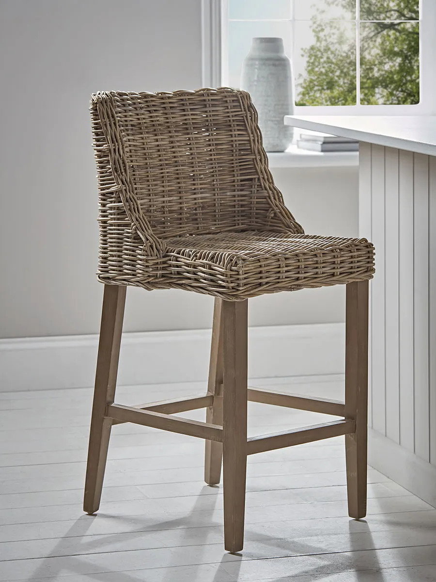 Round Rattan Counter Stool