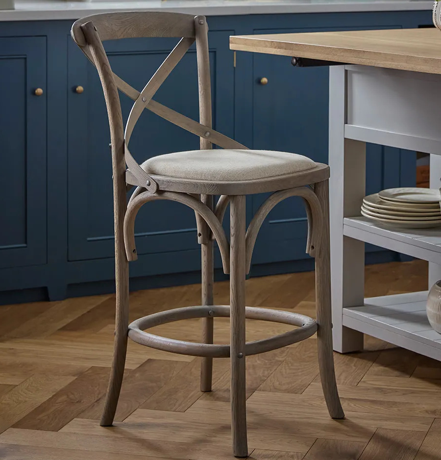 Oak Cross Back Counter Stool - Natural