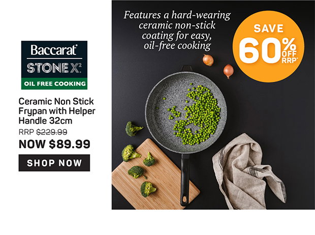 Baccarat STONEX2 Ceramic Non Stick Frypan with Helper Handle 32cm