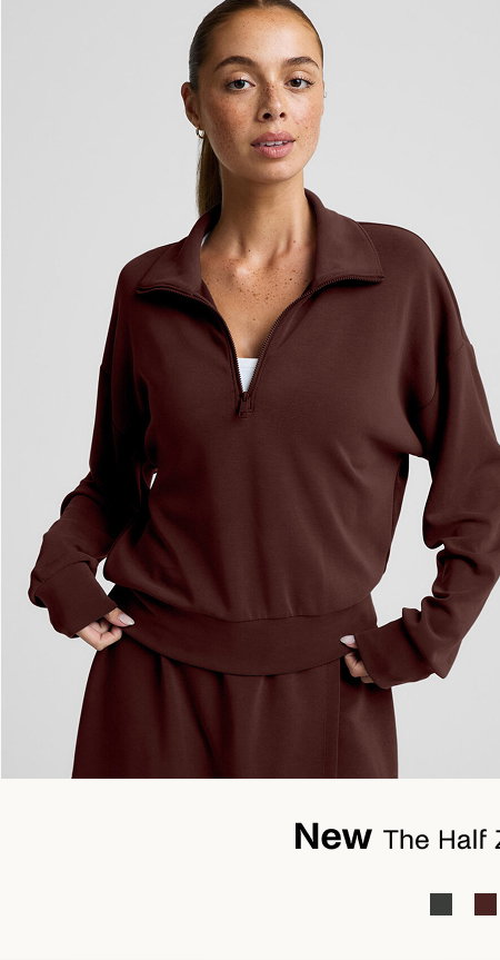 Luxe Sandwash Half Zip Pullover in Iced Mocha