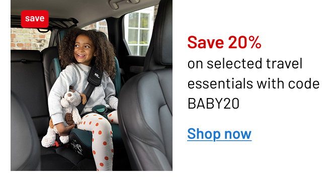 Save 20% on selected travel essentials