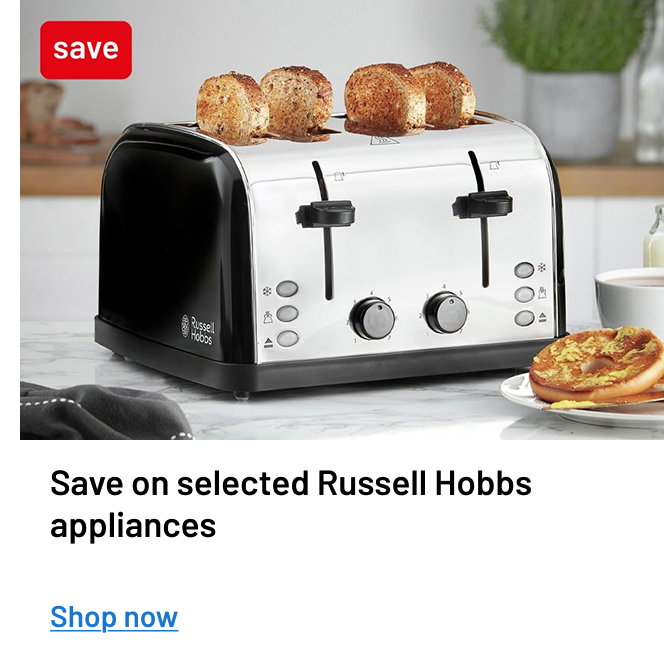Save 20% on selected Russell Hobbs Appliances with code RHOBBS20