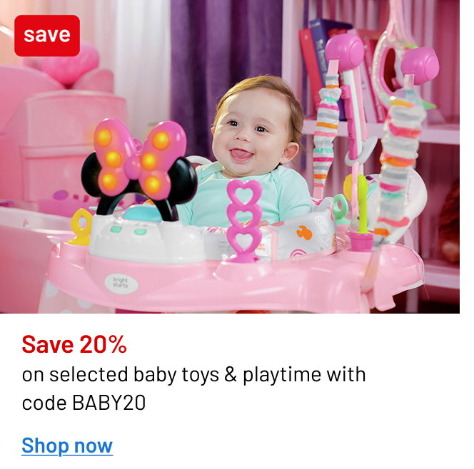 Save 20% on baby toys and playtime
