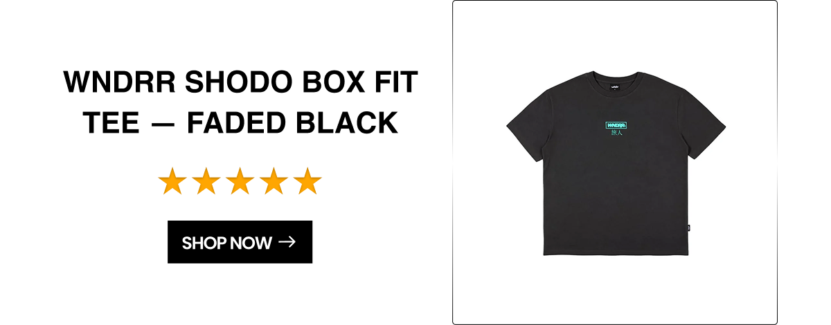 WNDRR Shodo BOX FIT Tee - Faded Black