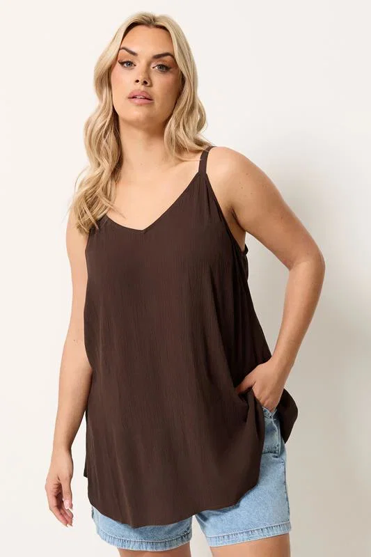 Image of YOURSÂ  Camisole in Braun in Knitteroptik
