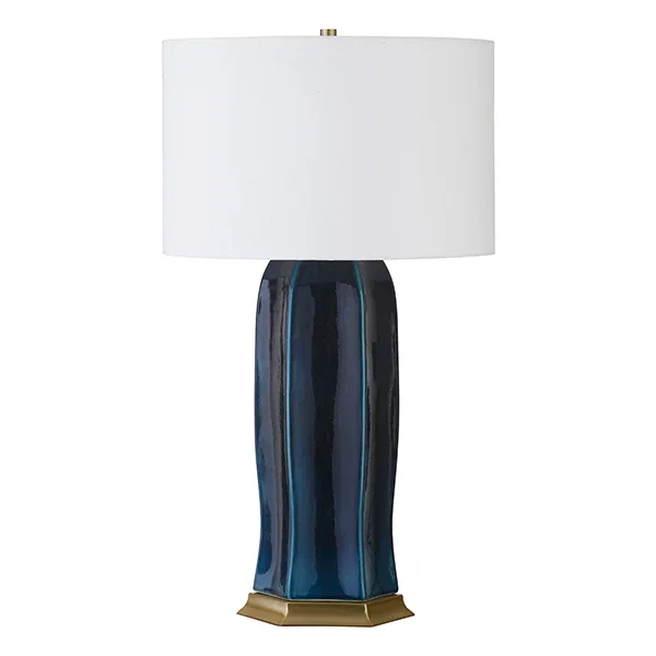Image of Worlds Away Barron Lamp, Navy