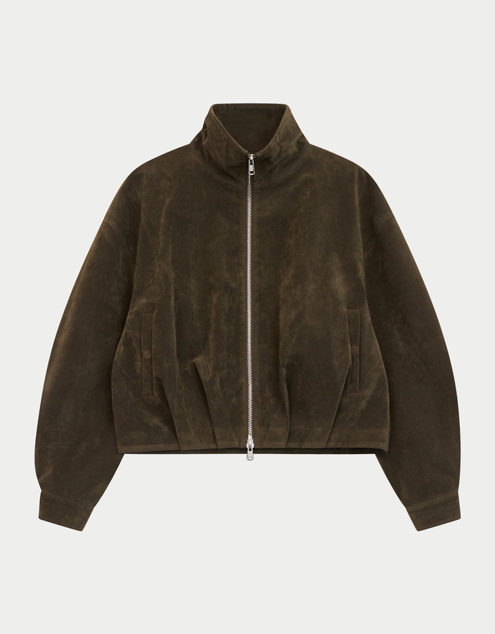 SUEDE FUNNEL NECK JACKET