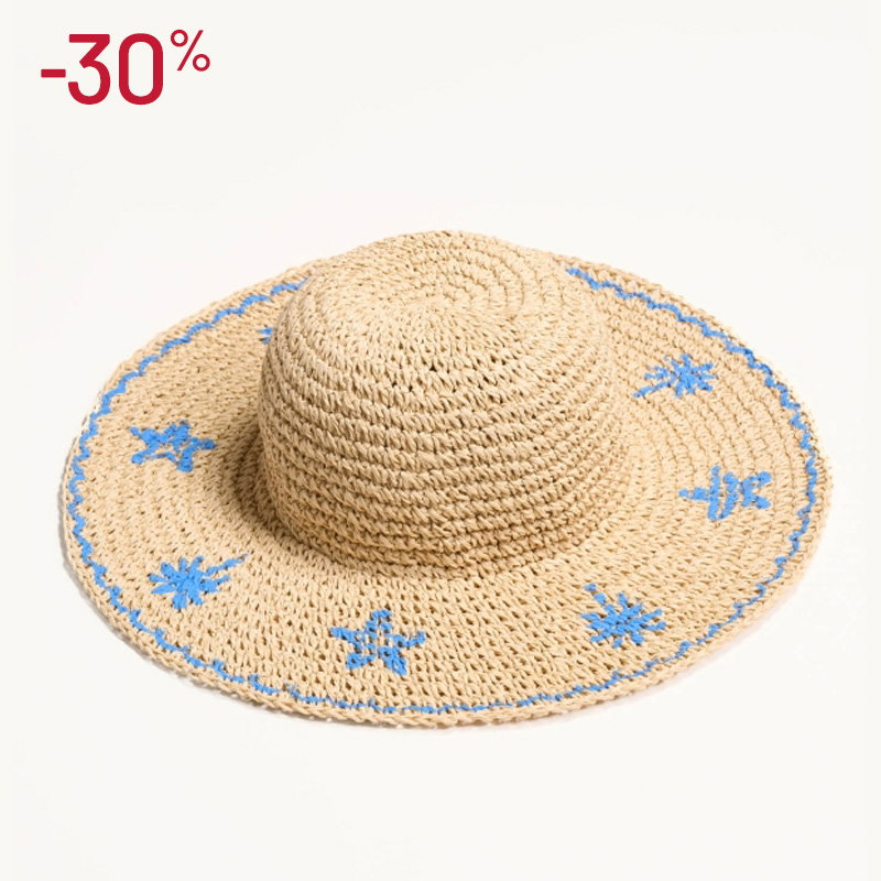 Cappello in Paglia Decorazione Sea Life