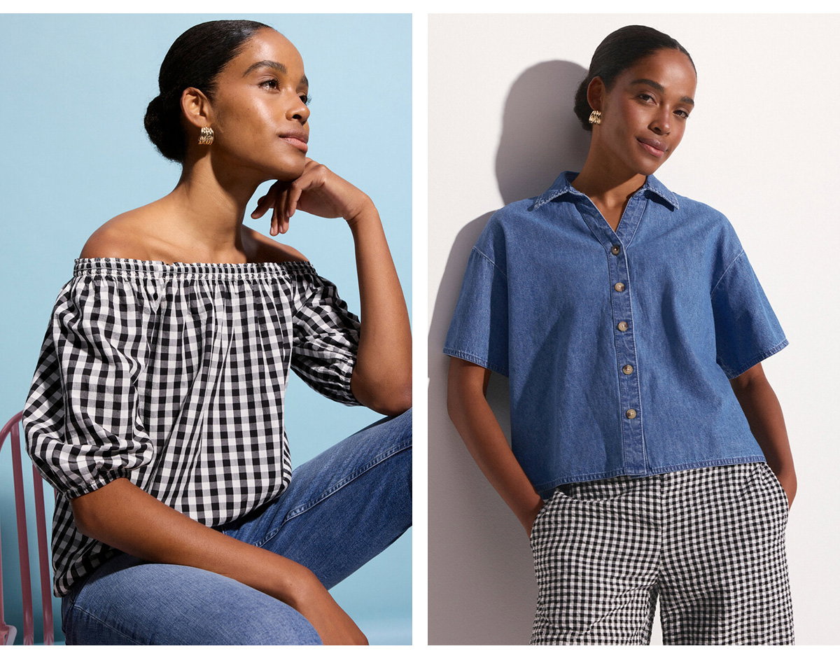 Rutigt och denim