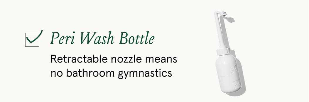 Peri Wash Bottle Retractable nozzle means no bathroom gymnastics