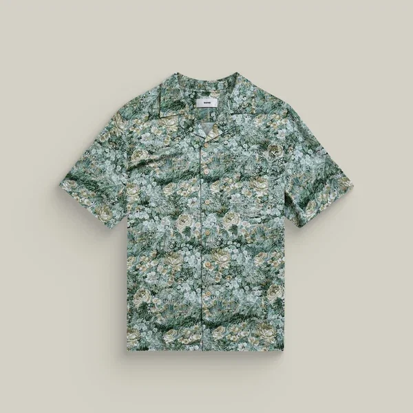 Stretch Cotton Camp Shirt Malibu Bloom