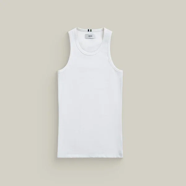 Cotton Ribbed Tank White